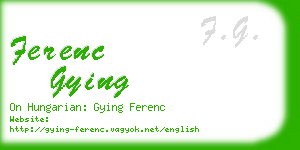 ferenc gying business card
